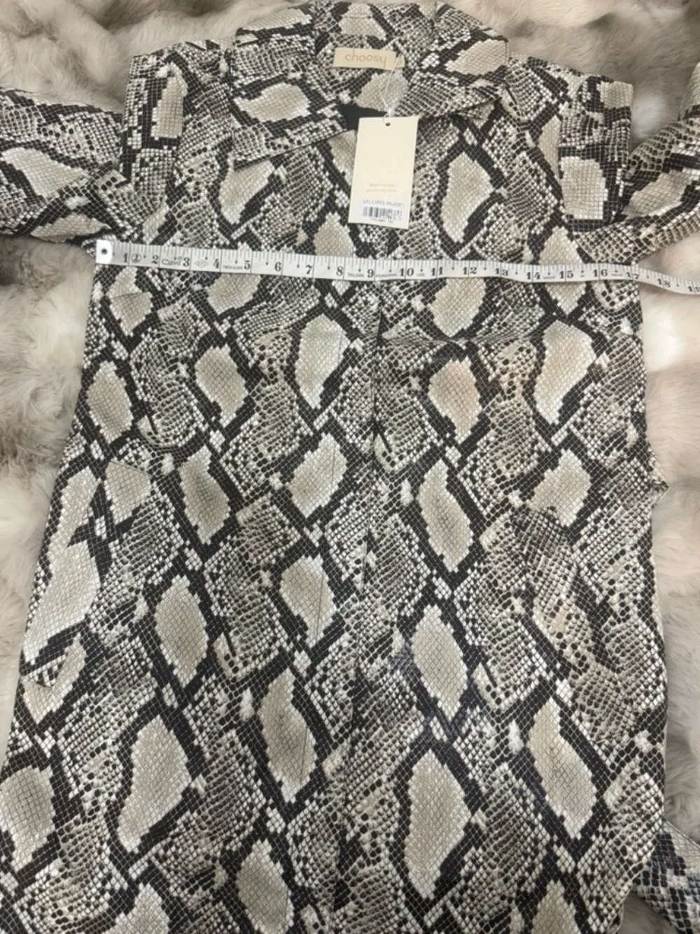 NWT Snakeskin Vegan leather Trench coat